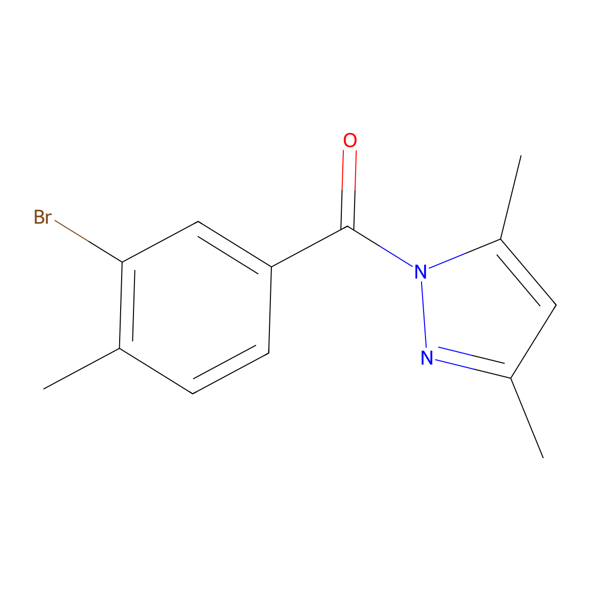 1-(3-bromo-4-methylbenzoyl)-3,5-dimethyl-1H-pyrazole molecular structure, CAS 524727-04-6