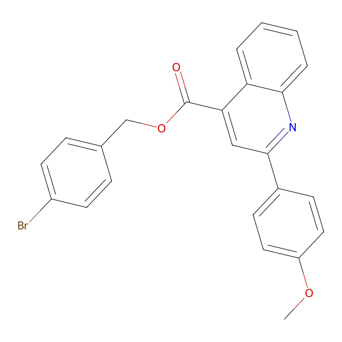 4-Bromobenzyl 2-(4-methoxyphenyl)-4-quinolinecarboxylate molecular structure, CAS 524727-49-9