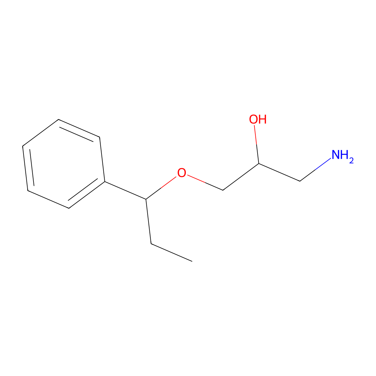 1-Amino-3-(1-phenylpropoxy)propan-2-ol molecular structure, CAS 524730-43-6