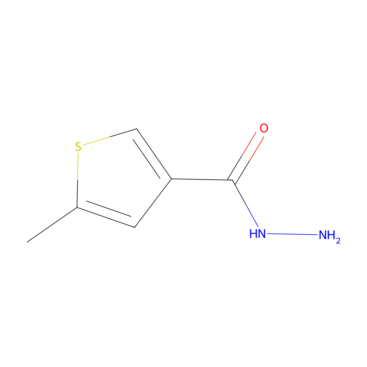 5-Methylthiophene-3-carbohydrazide molecular structure, CAS 524731-02-0