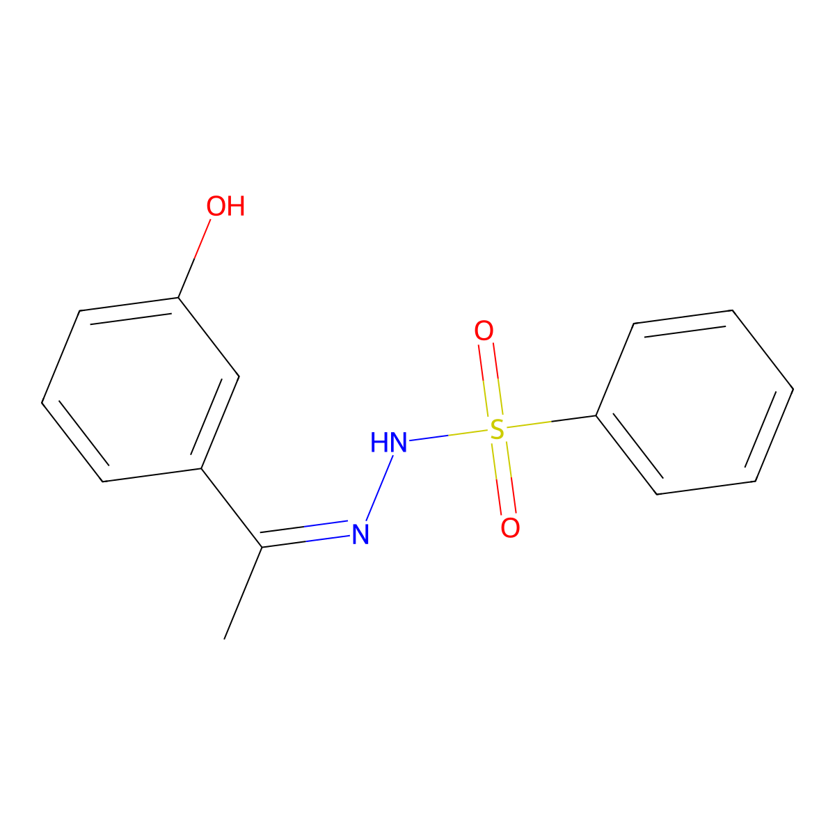 N'-[(1E)-1-(3-hydroxyphenyl)ethylidene]benzenesulfonohydrazide molecular structure, CAS 524731-95-1