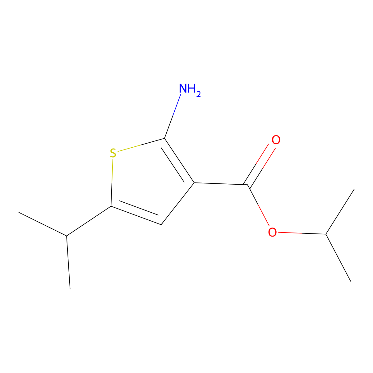 Isopropyl 2-amino-5-isopropylthiophene-3-carboxylate molecular structure, CAS 524732-40-9