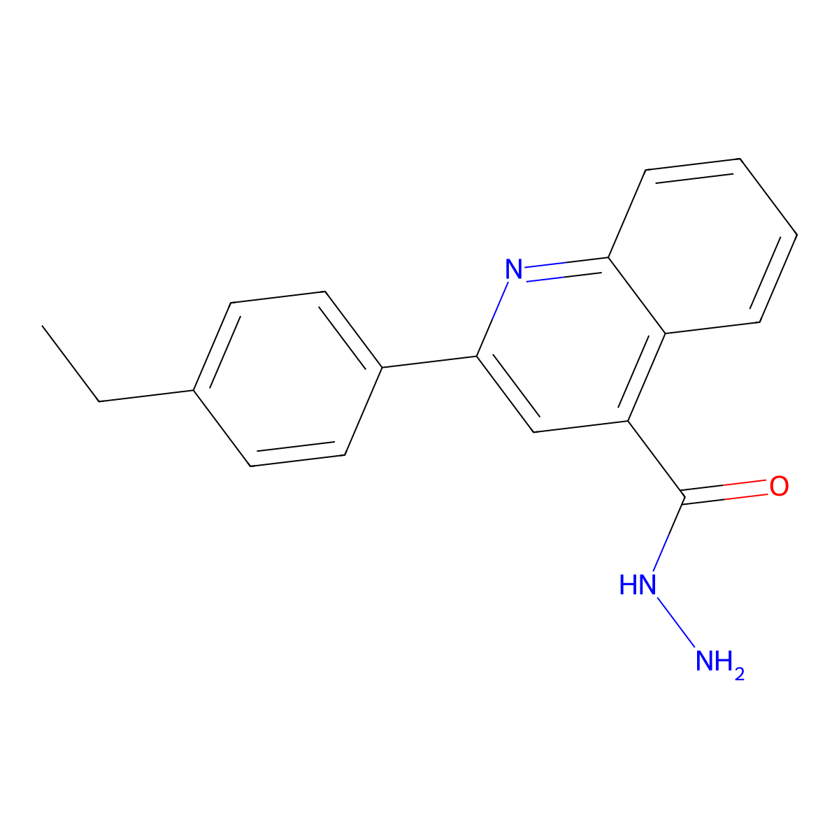 2-(4-Ethylphenyl)quinoline-4-carbohydrazide molecular structure, CAS 524733-42-4