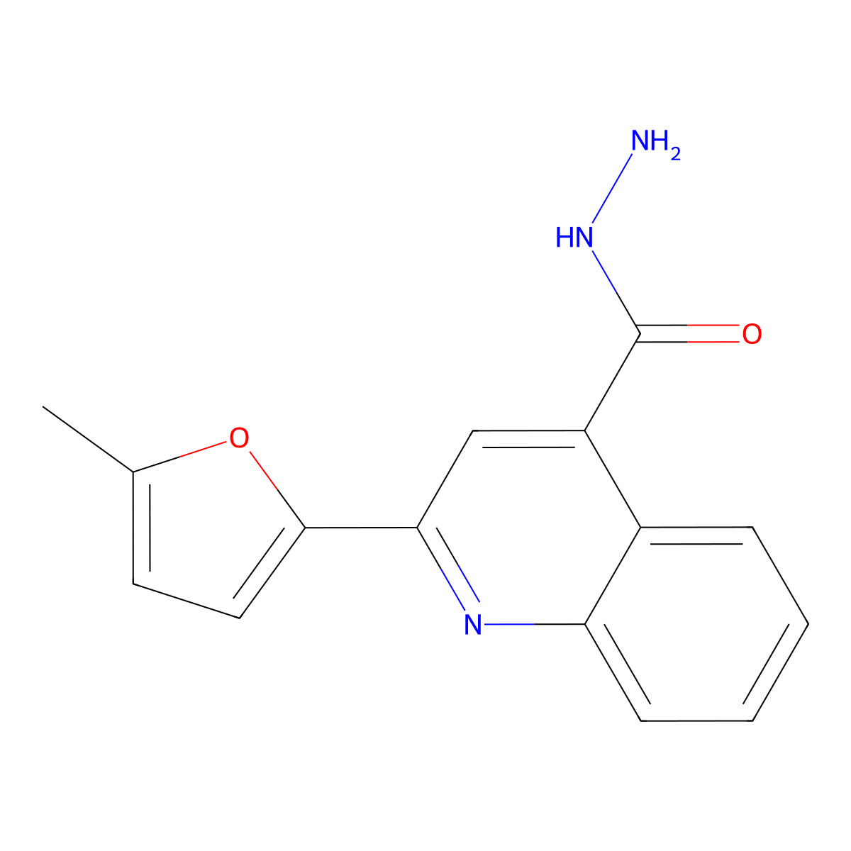 2-(5-Methyl-2-furyl)quinoline-4-carbohydrazide molecular structure, CAS 524733-46-8