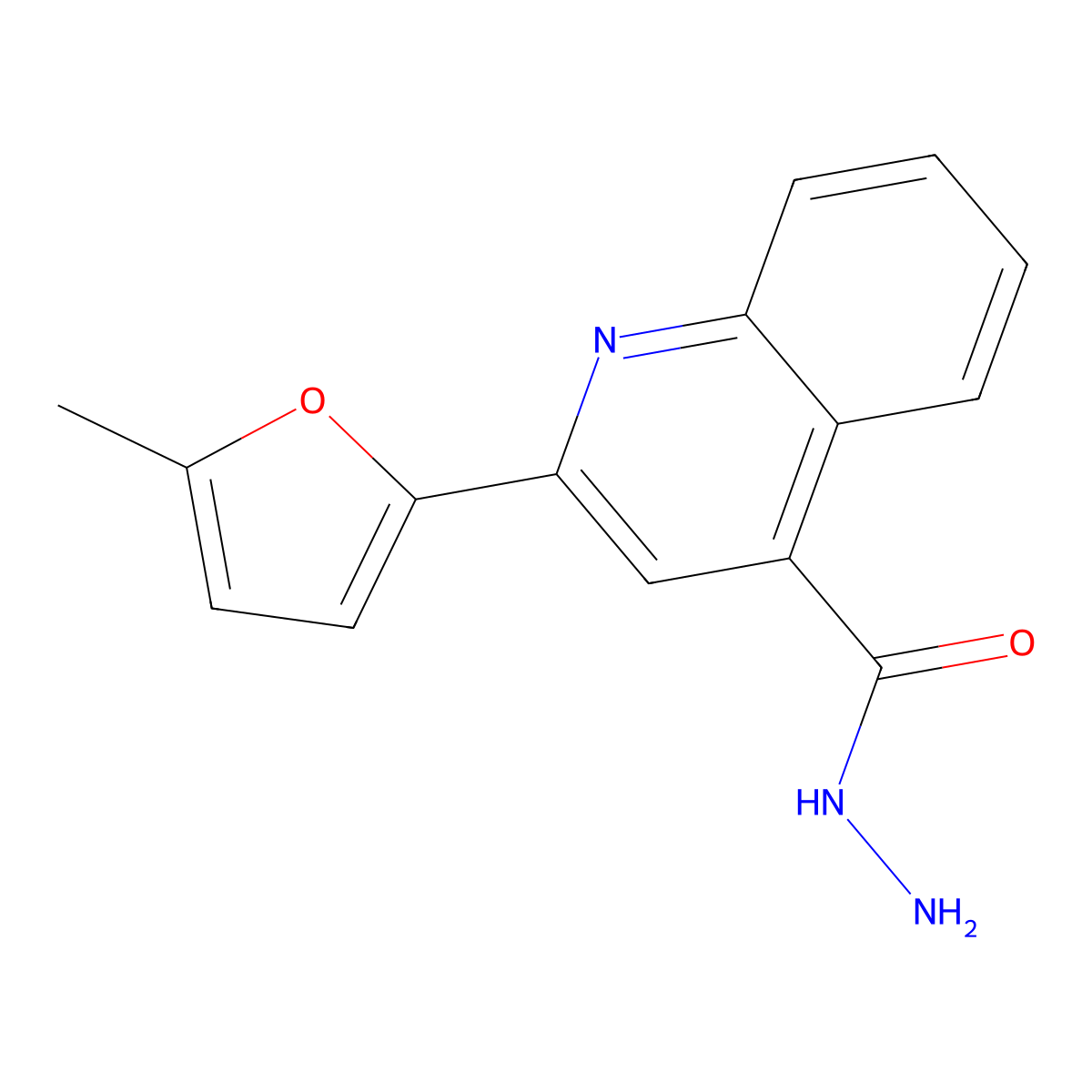 2-(5-Methyl-2-furyl)quinoline-4-carbohydrazide molecular structure, CAS 524733-46-8