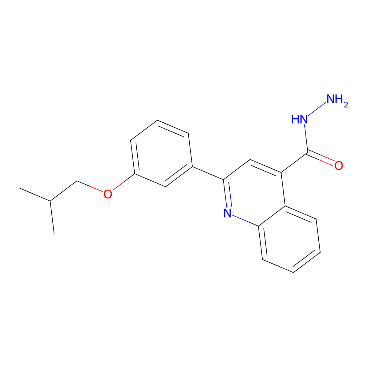 2-(3-Isobutoxyphenyl)quinoline-4-carbohydrazide molecular structure, CAS 524733-57-1