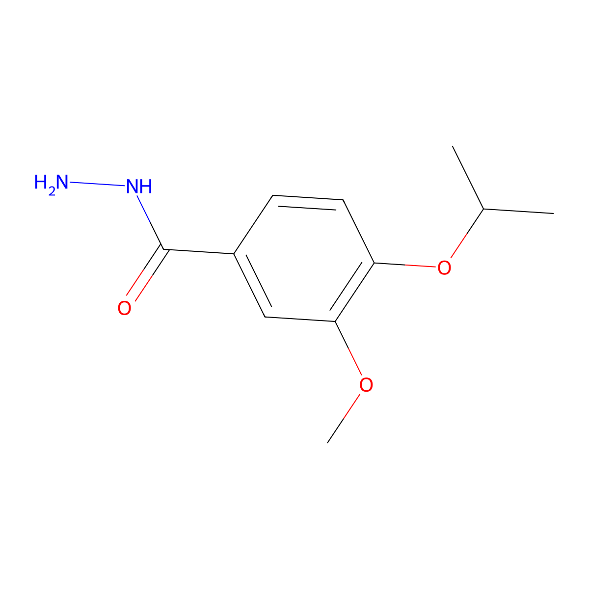 4-Isopropoxy-3-methoxybenzohydrazide molecular structure, CAS 524733-82-2