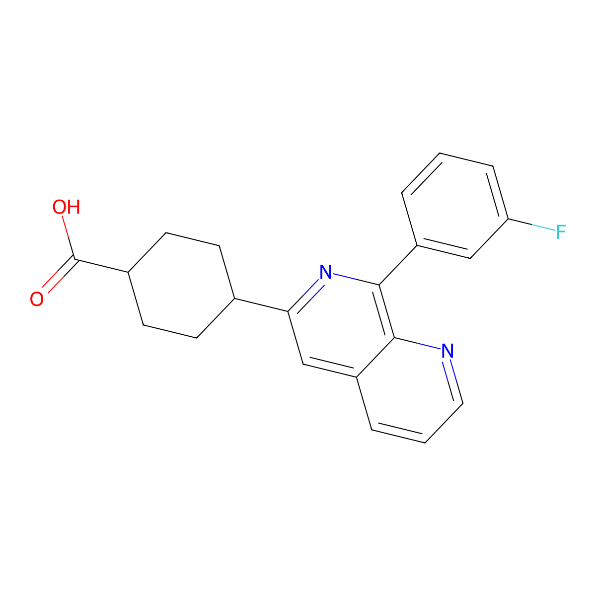 4-[8-(3-fluorophenyl)-1,7-naphthyridin-6-yl]cyclohexane-1-carboxylic Acid molecular structure, CAS 524734-30-3