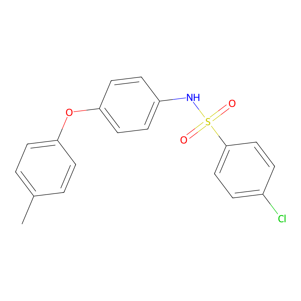 4-chloro-N-[4-(4-methylphenoxy)phenyl]benzenesulfonamide molecular structure, CAS 524739-49-9