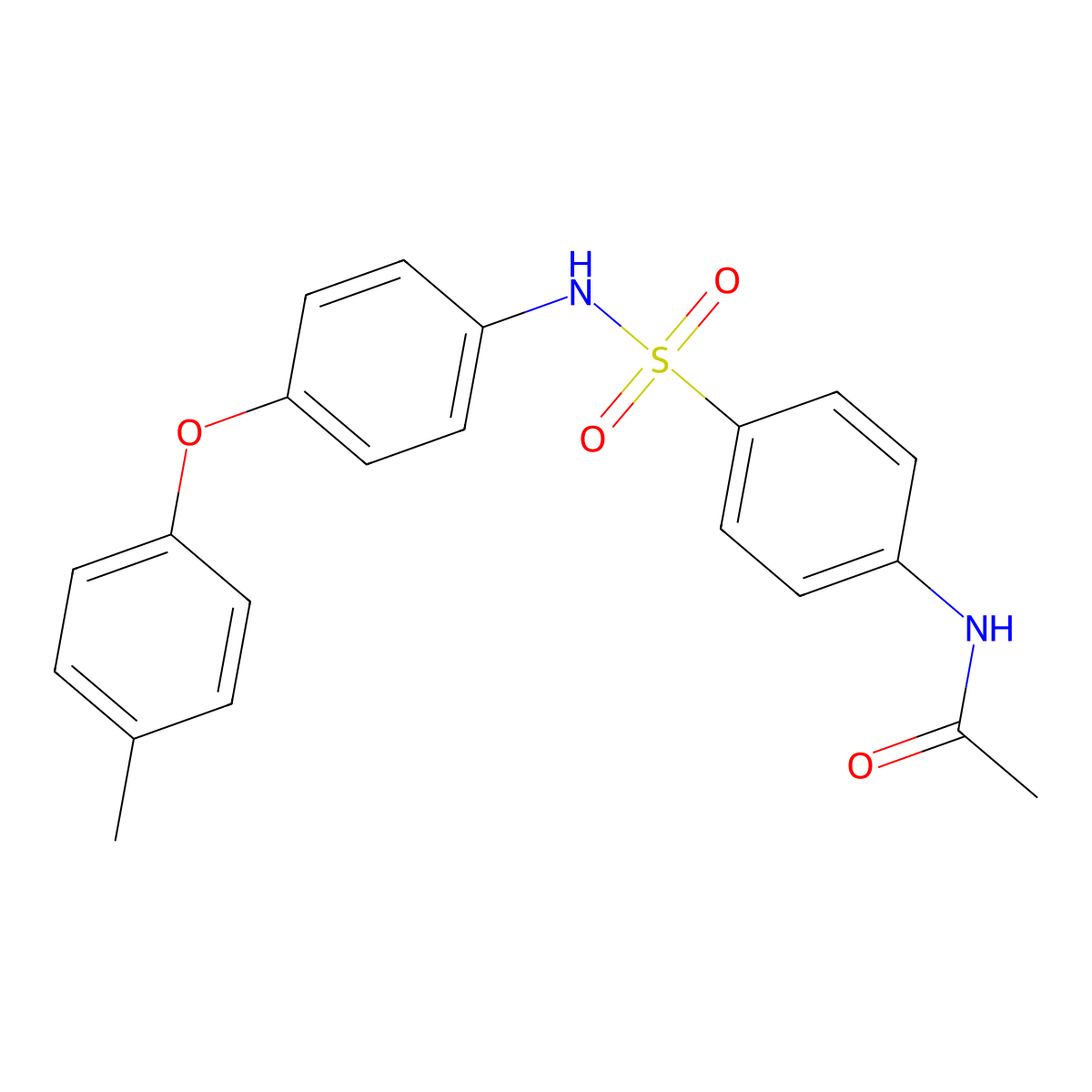 N-[4-[[4-(4-methylphenoxy)phenyl]sulfamoyl]phenyl]acetamide molecular structure, CAS 524739-54-6