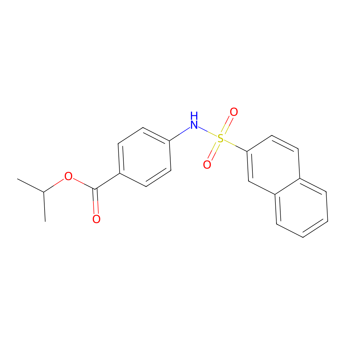 Isopropyl 4-[(2-naphthylsulfonyl)amino]benzoate molecular structure, CAS 524739-56-8