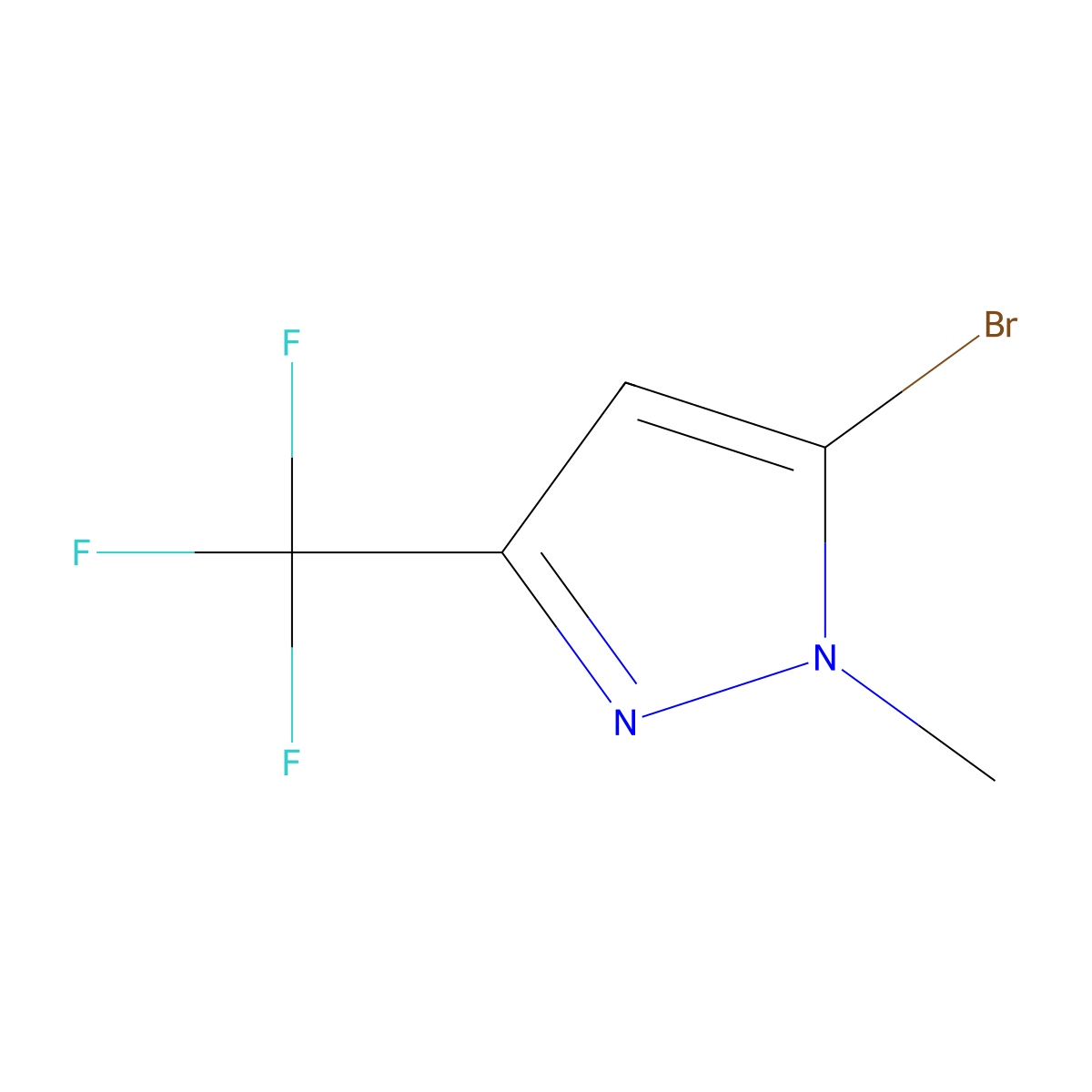 5-bromo-1-methyl-3-(trifluoromethyl)-1H-pyrazole molecular structure, CAS 524740-42-9