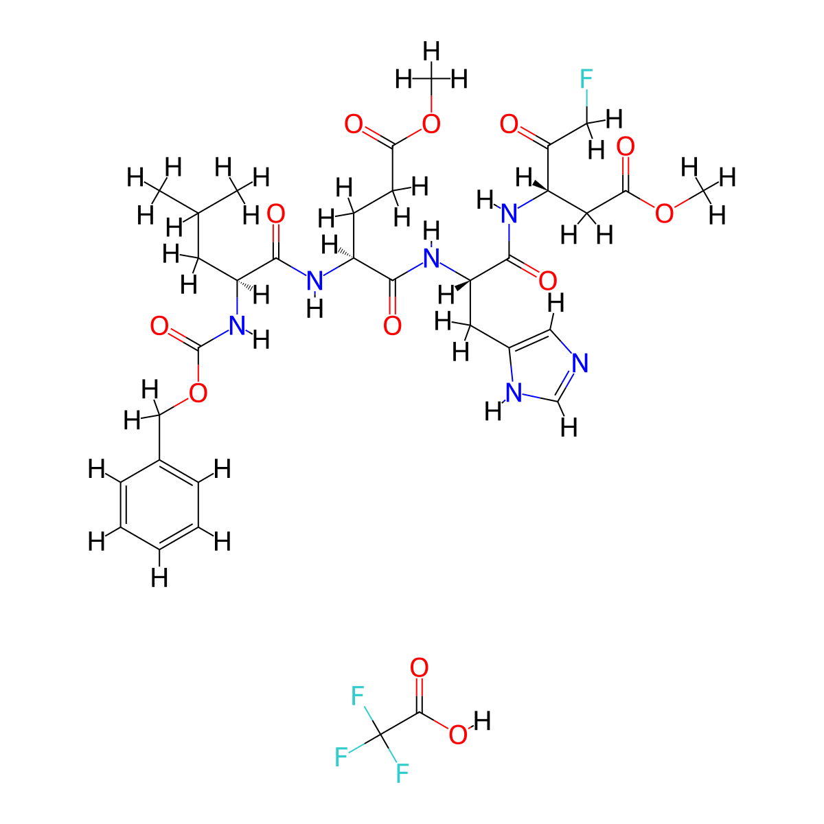 Z-Lehd-fmk tfa molecular structure, CAS 524746-03-0