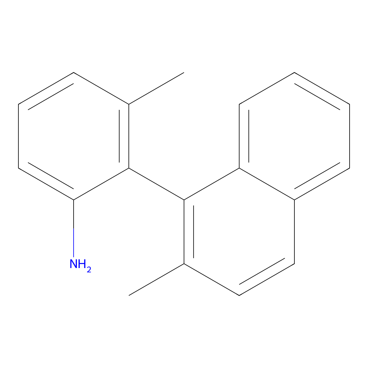 3-Methyl-2-(2-methyl-1-naphthalenyl)benzenamine molecular structure, CAS 524746-64-3