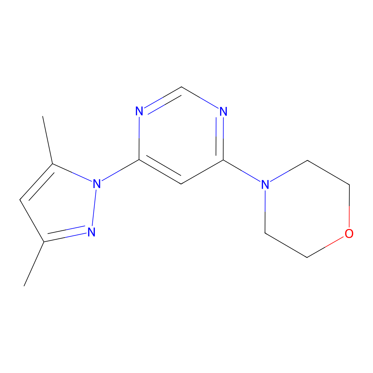 4-[6-(3,5-Dimethylpyrazol-1-yl)pyrimidin-4-yl]morpholine molecular structure, CAS 52476-68-3