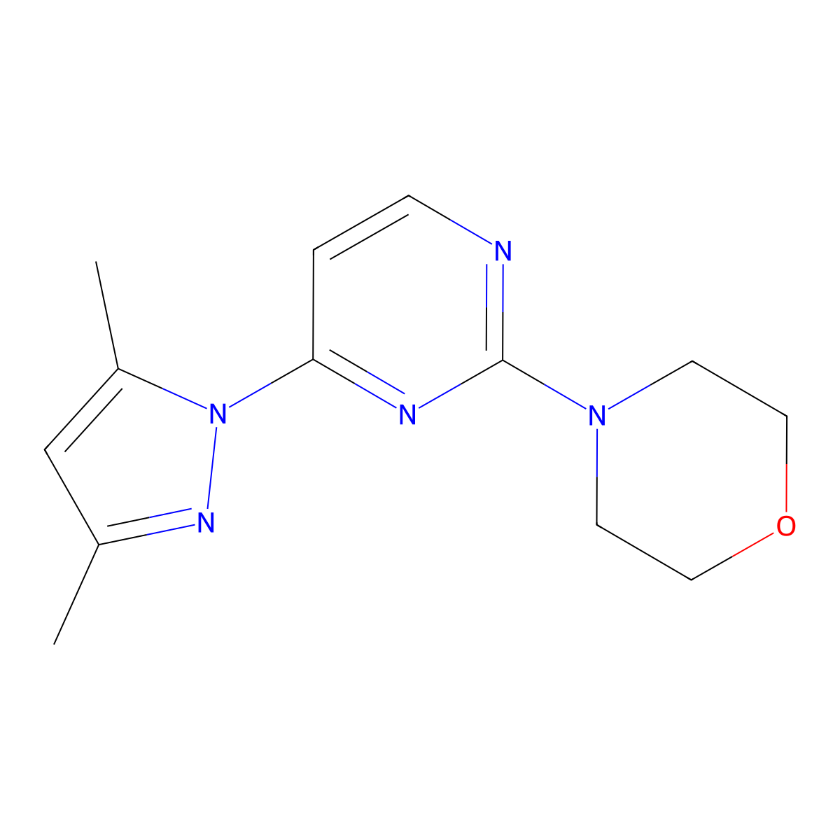4-[4-(3,5-Dimethyl-1H-pyrazol-1-yl)pyrimidin-2-yl]morpholine molecular structure, CAS 52476-69-4