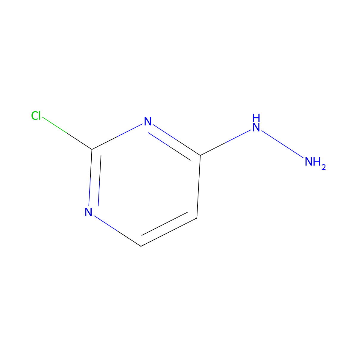 2-Chloro-4-hydrazinopyrimidine molecular structure, CAS 52476-87-6