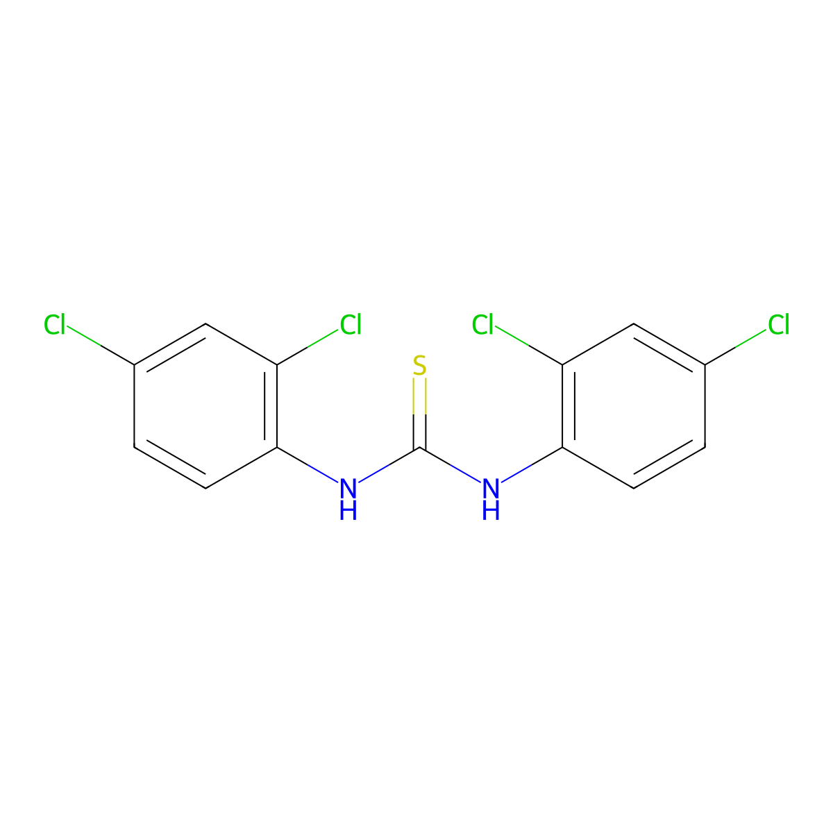 Thiourea, N,N'-bis(2,4-dichlorophenyl)- molecular structure, CAS 52477-05-1