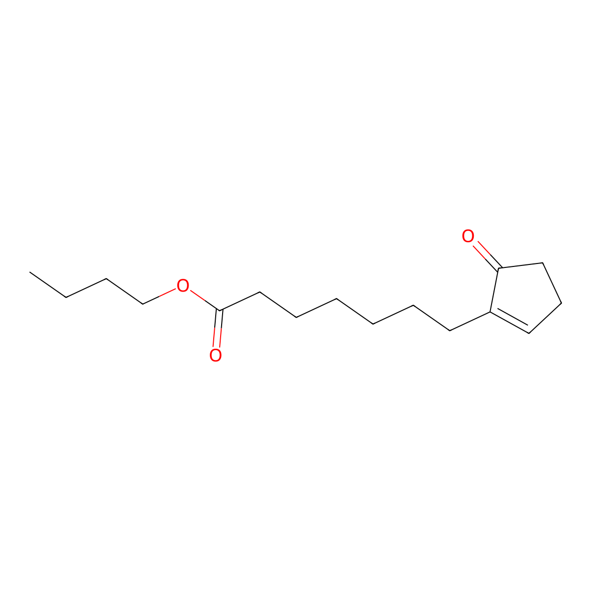 Butyl 5-oxocyclopent-1-ene-1-heptanoate molecular structure, CAS 52477-97-1