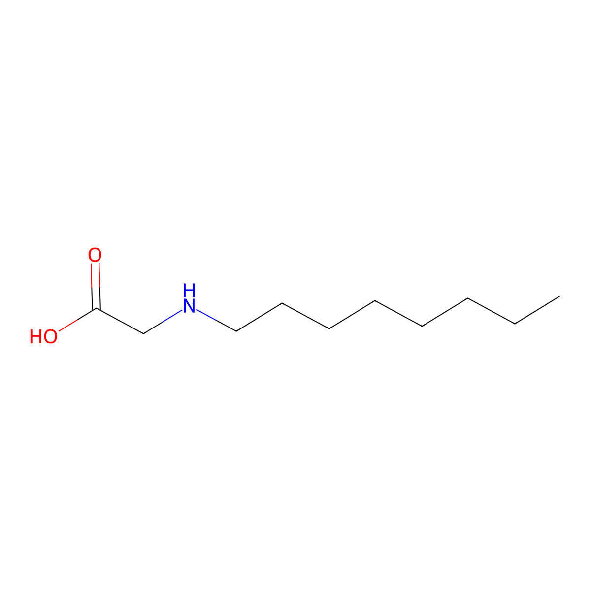N-Octylglycine molecular structure, CAS 52478-47-4