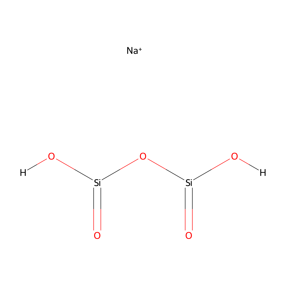 Silicic acid, (H2-Si2-O5), sodium salt molecular structure, CAS 52478-48-5