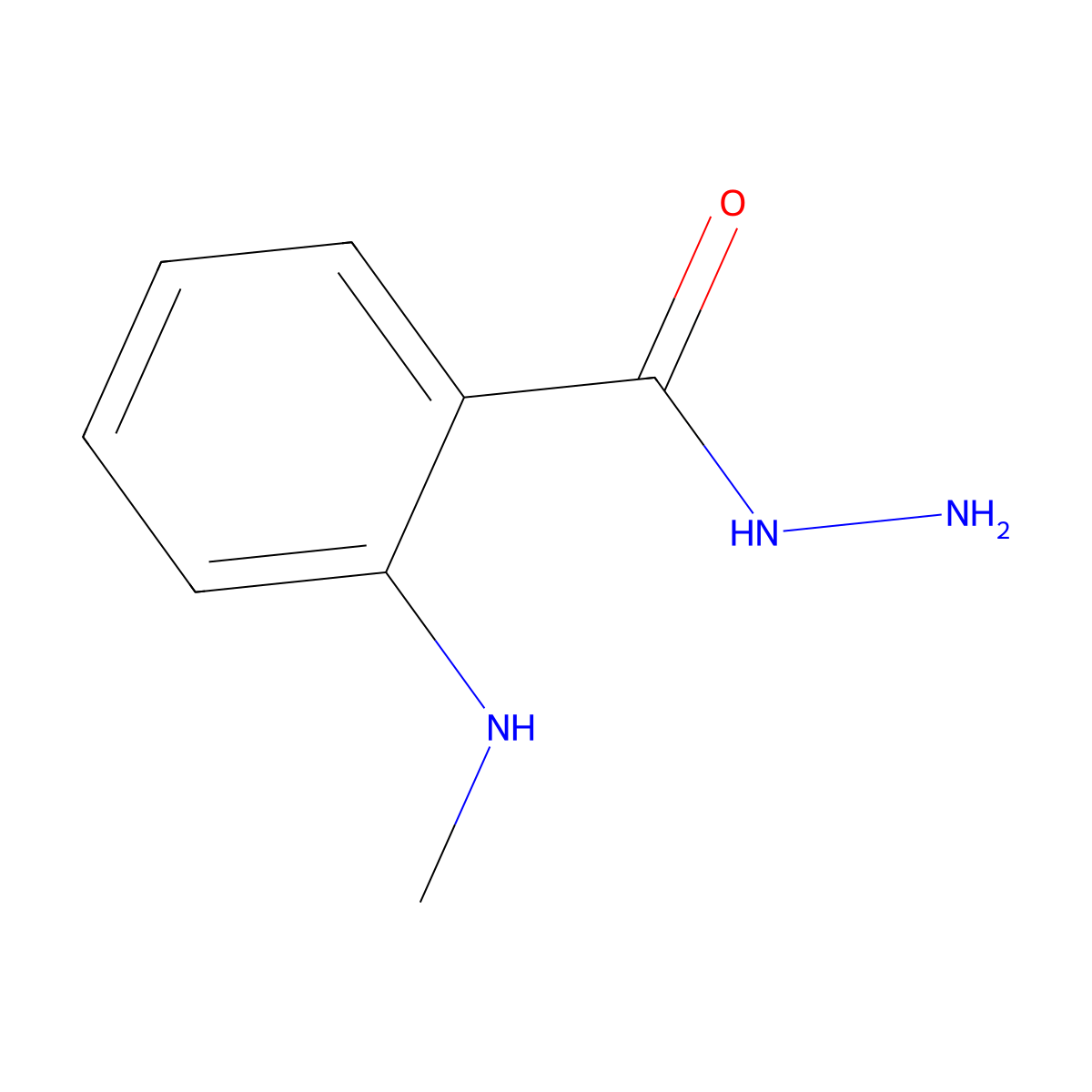 Benzoic acid, 2-(methylamino)-, hydrazide molecular structure, CAS 52479-65-9
