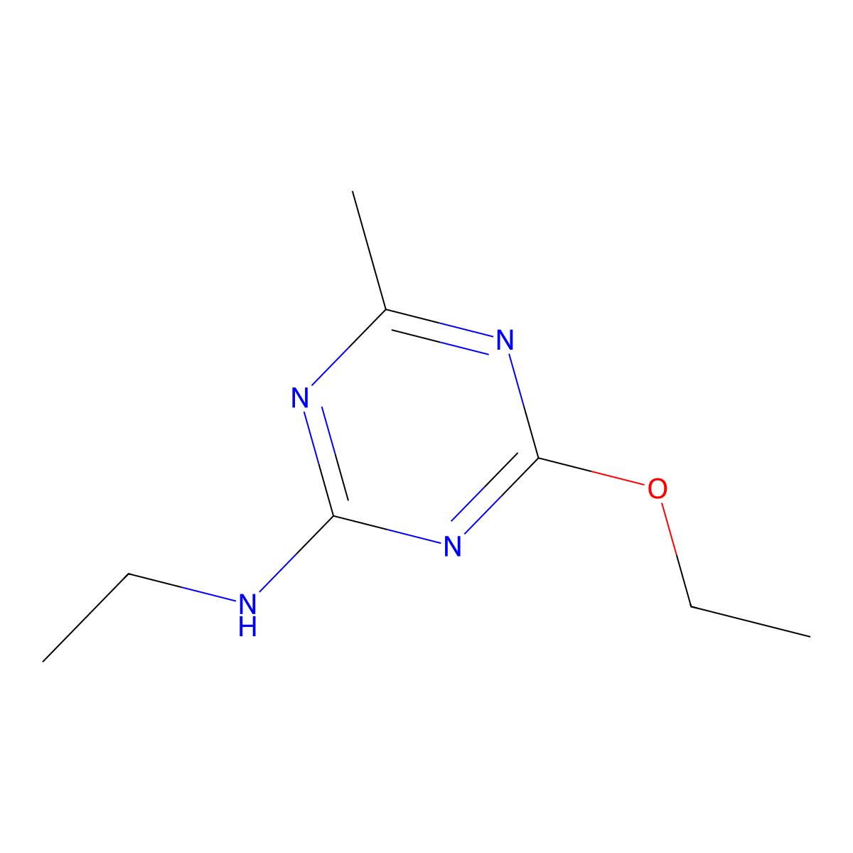 4-Ethoxy-N-ethyl-6-methyl-1,3,5-triazin-2-amine molecular structure, CAS 5248-41-9