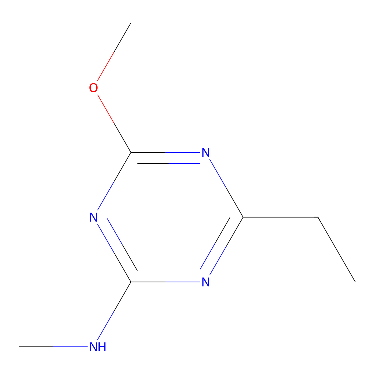 4-Ethyl-6-methoxy-N-methyl-1,3,5-triazin-2-amine molecular structure, CAS 5248-45-3