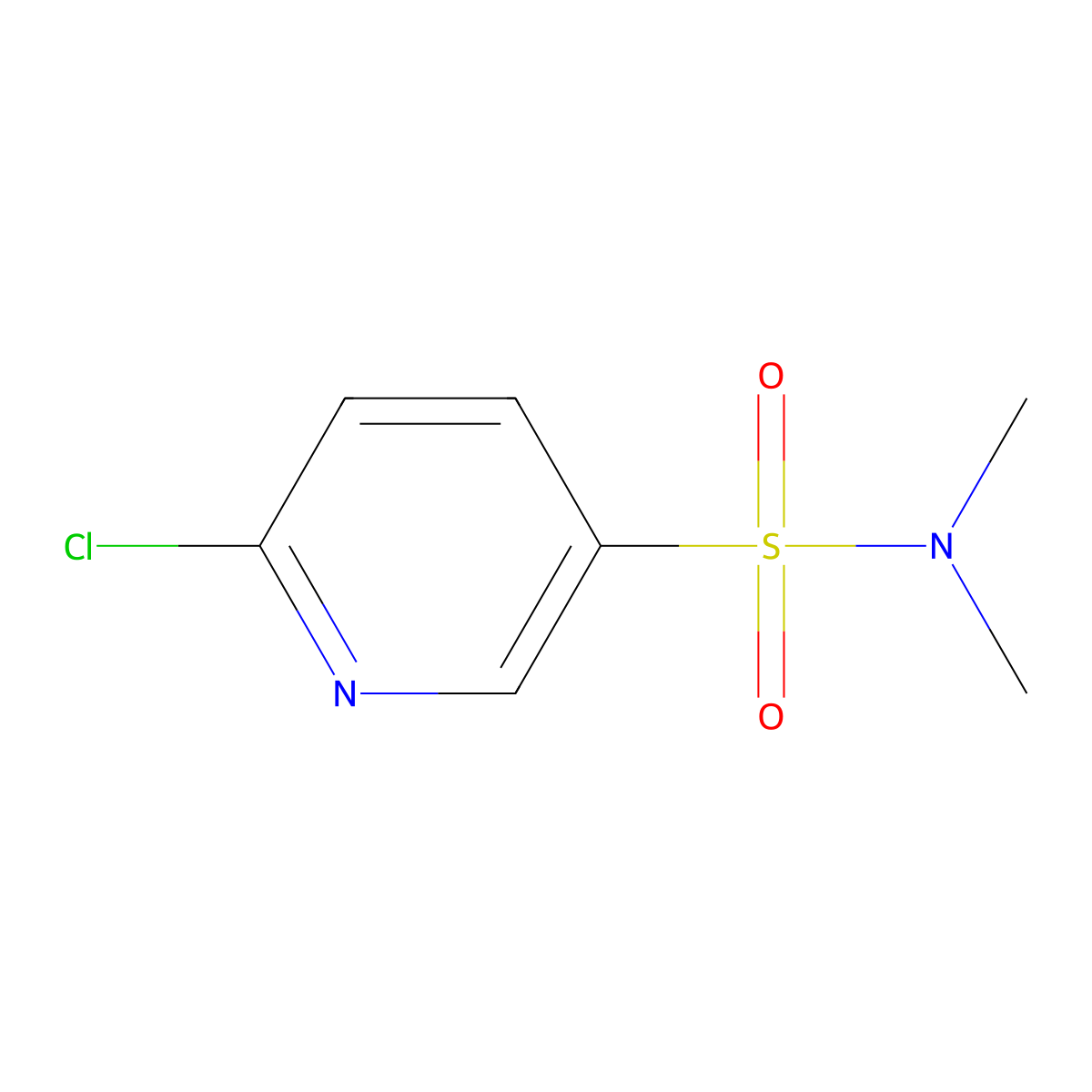 6-chloro-N,N-dimethylpyridine-3-sulfonamide molecular structure, CAS 52480-31-6