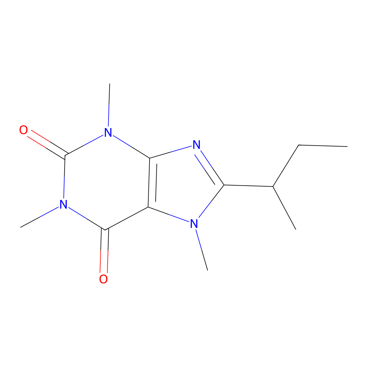 8-(Butan-2-yl)-1,3,7-trimethyl-3,7-dihydro-1h-purine-2,6-dione molecular structure, CAS 52482-62-9
