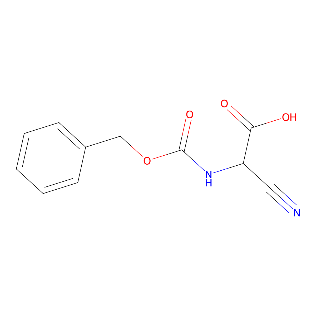2-{[(Benzyloxy)carbonyl]amino}-2-cyanoacetic acid molecular structure, CAS 52486-67-6