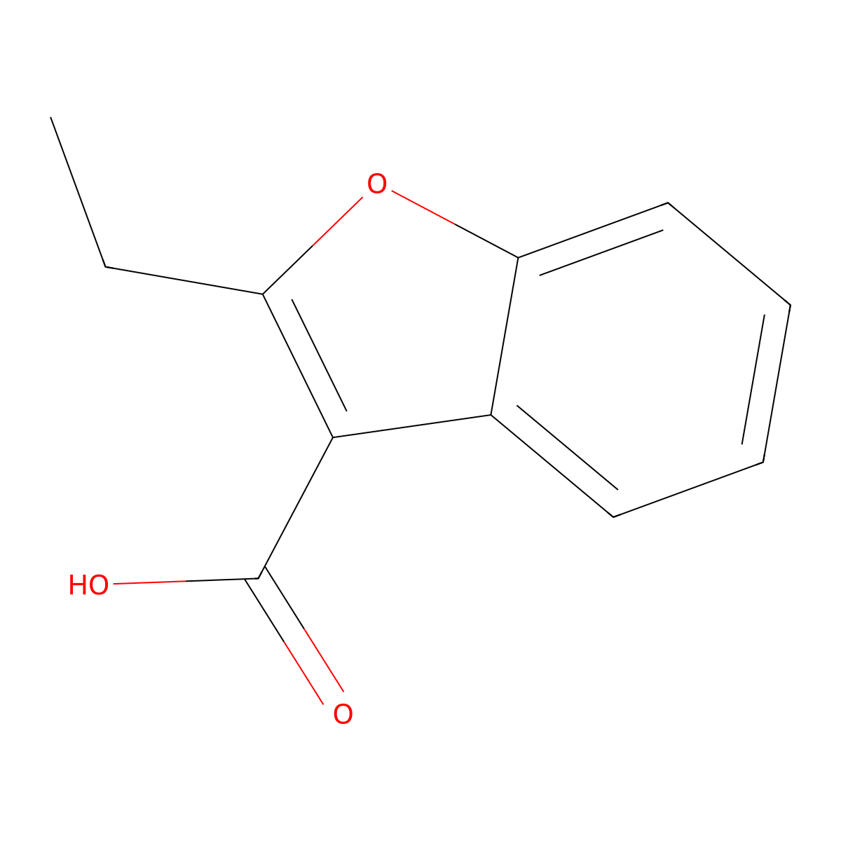2-Ethyl-1-benzofuran-3-carboxylic acid molecular structure, CAS 52489-34-6