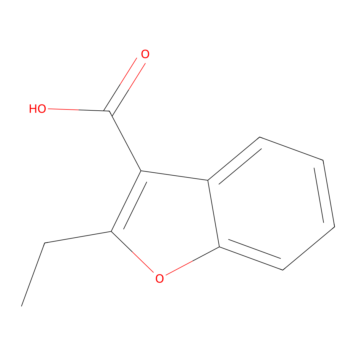 2-Ethyl-1-benzofuran-3-carboxylic acid molecular structure, CAS 52489-34-6