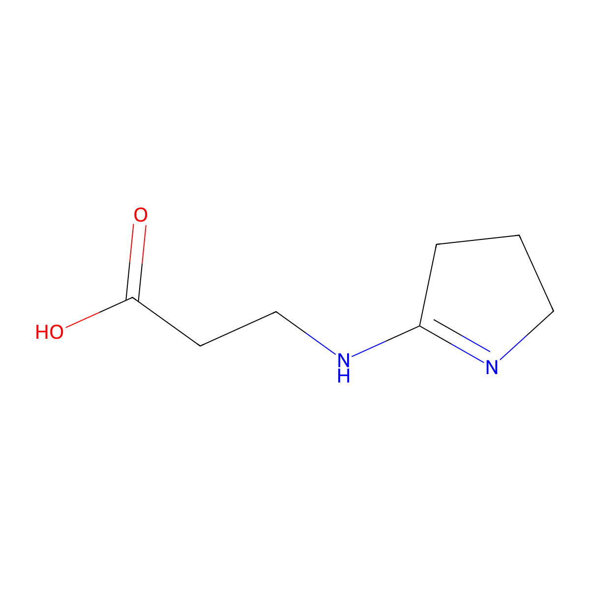 N-(3,4-dihydro-2H-pyrrol-5-yl)-beta-alanine molecular structure, CAS 5249-19-4