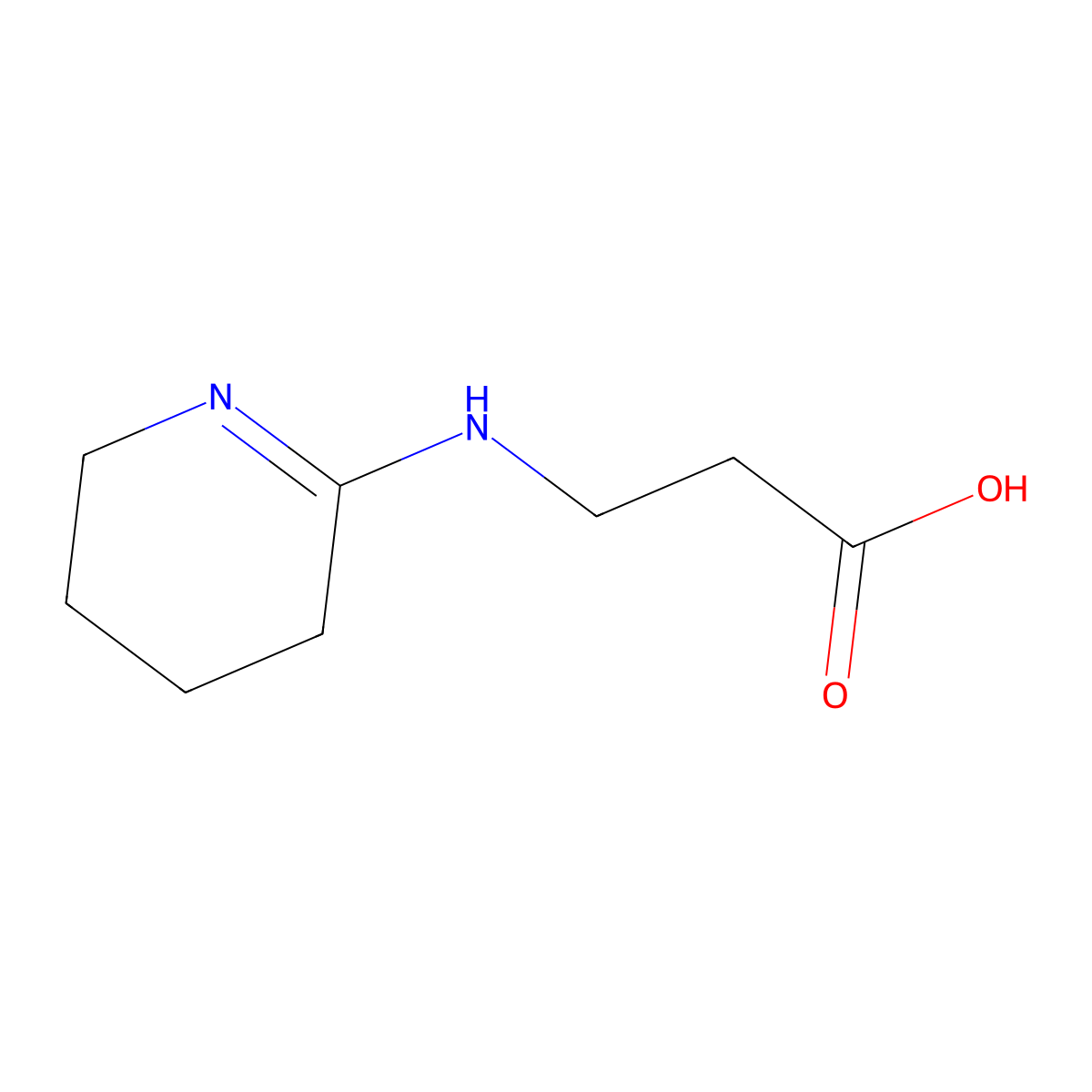 3-(3,4,5,6-Tetrahydro-2-pyridinylamino)propanoic acid molecular structure, CAS 5249-20-7