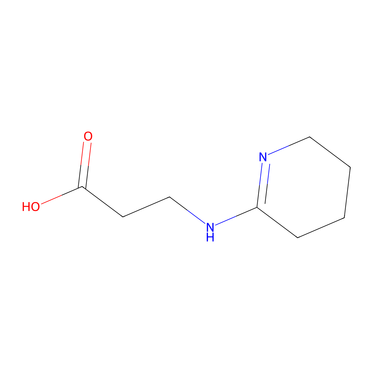 3-(3,4,5,6-Tetrahydro-2-pyridinylamino)propanoic acid molecular structure, CAS 5249-20-7