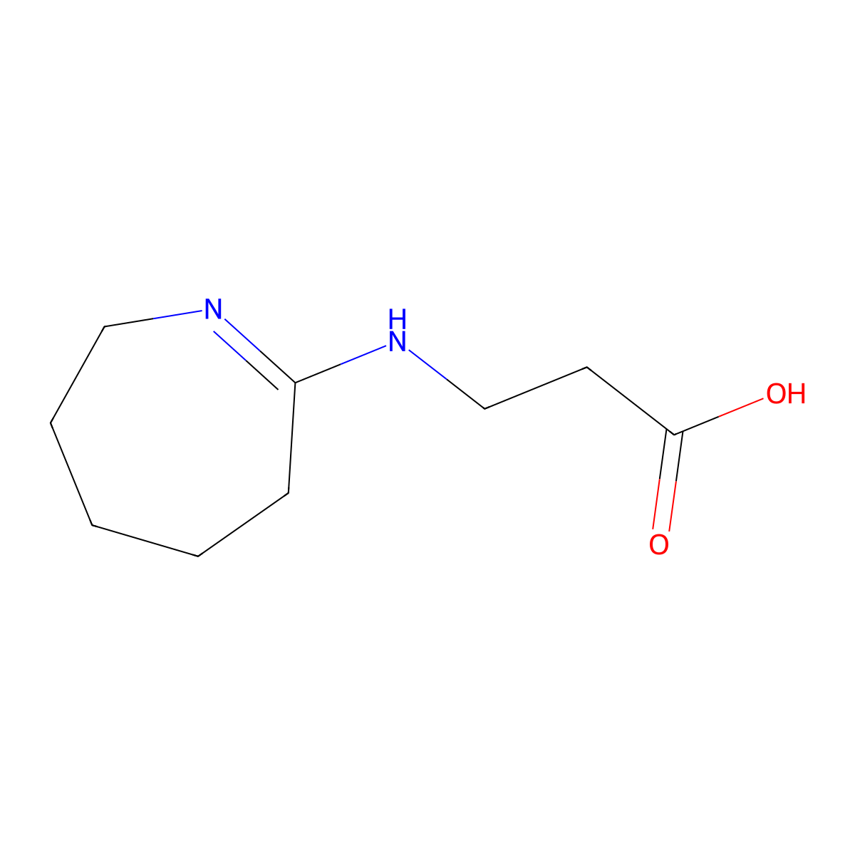 N-(3,4,5,6-tetrahydro-2H-azepin-7-yl)-beta-alanine molecular structure, CAS 5249-21-8