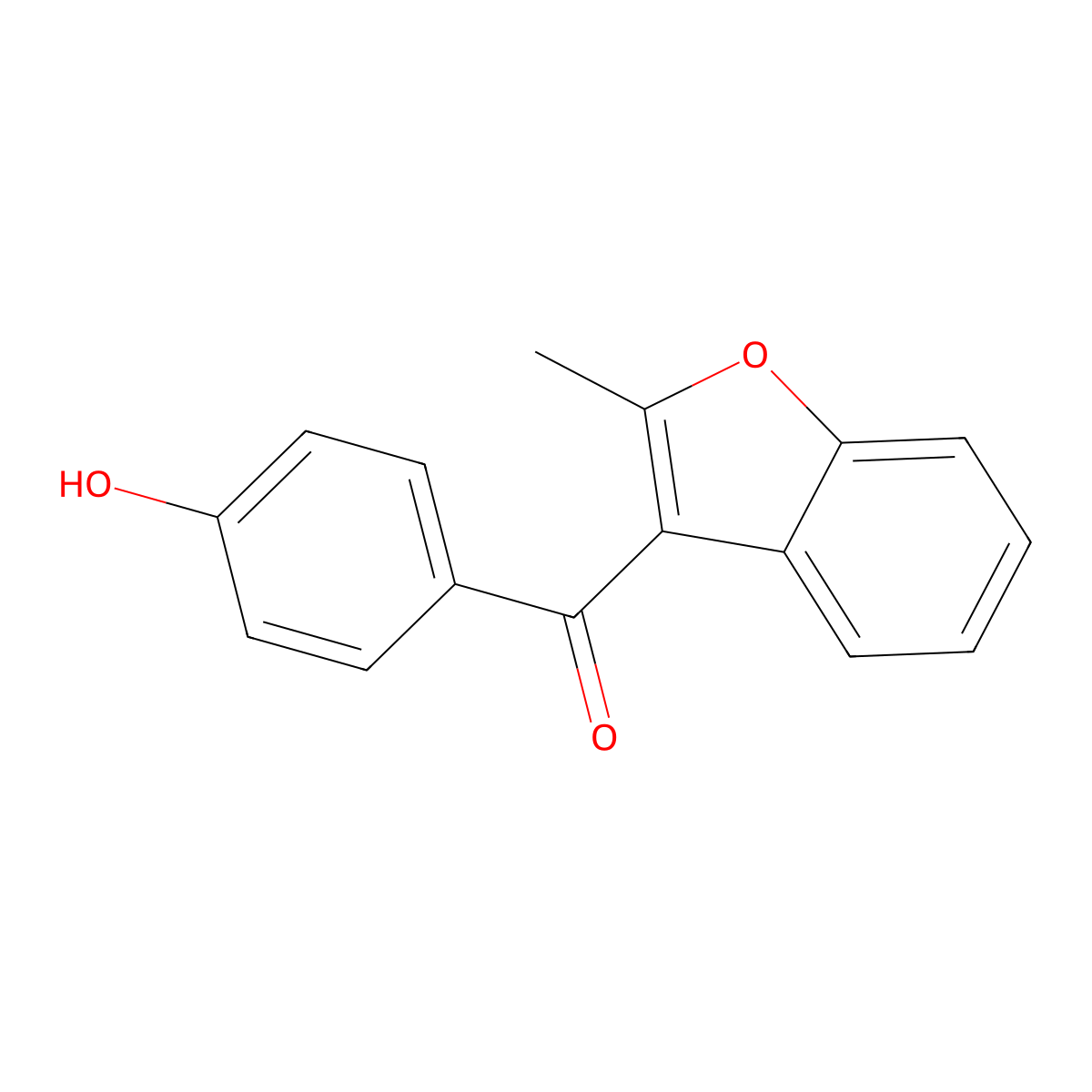 (4-Hydroxyphenyl)(2-methylbenzofuran-3-yl)methanone molecular structure, CAS 52490-47-8