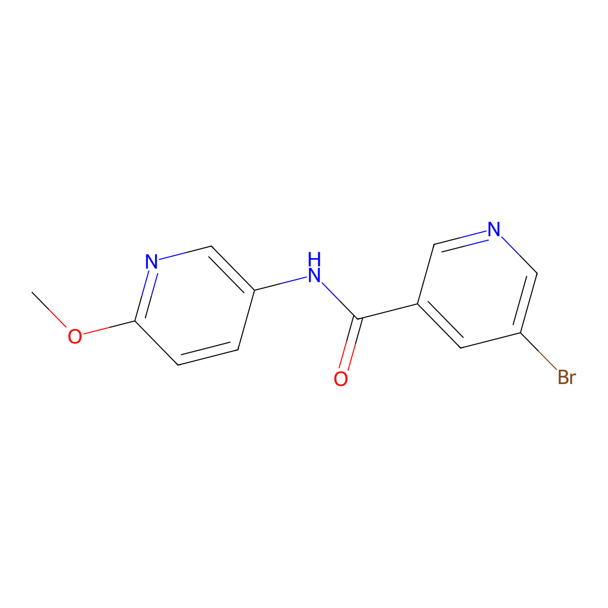 5-bromo-N-(6-methoxypyridin-3-yl)nicotinamide molecular structure, CAS 524924-30-9