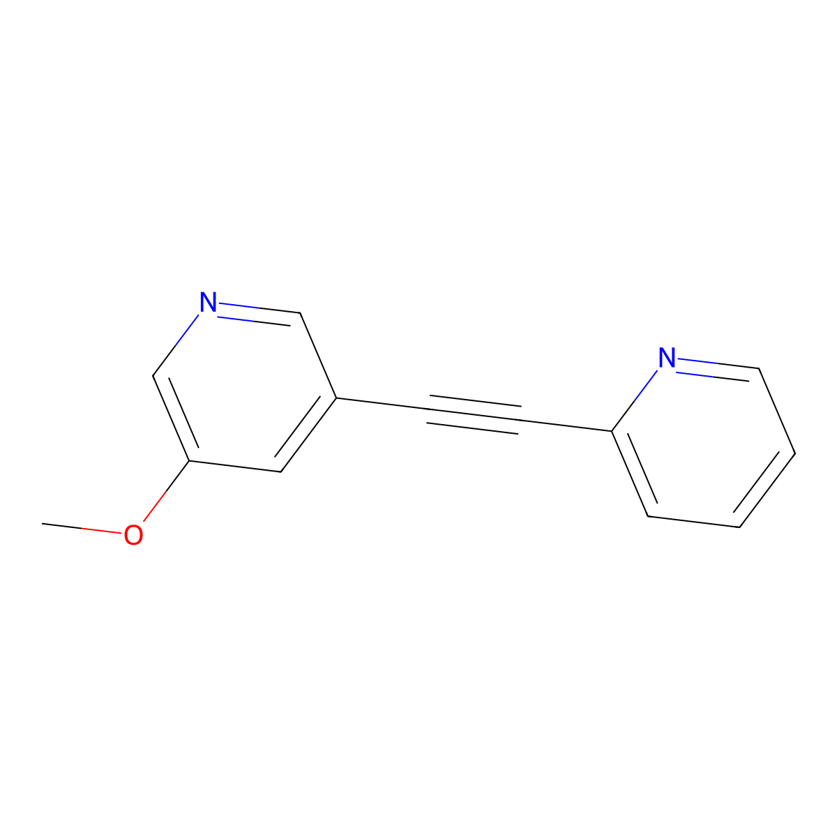 3-Methoxy-5-(2-pyridinylethynyl)pyridine molecular structure, CAS 524924-76-3
