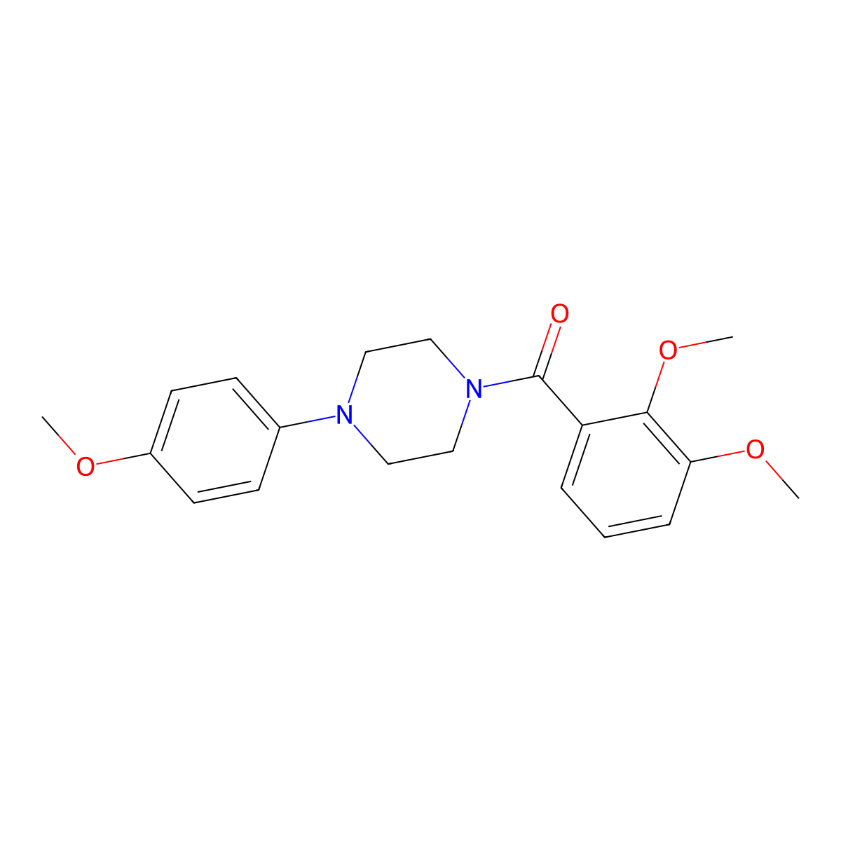 (2,3-Dimethoxyphenyl)-[4-(4-methoxyphenyl)piperazin-1-yl]methanone molecular structure, CAS 524925-58-4