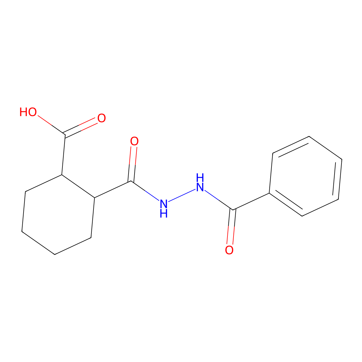1,2-Cyclohexanedicarboxylic acid, mono(2-benzoylhydrazide) molecular structure, CAS 524925-90-4