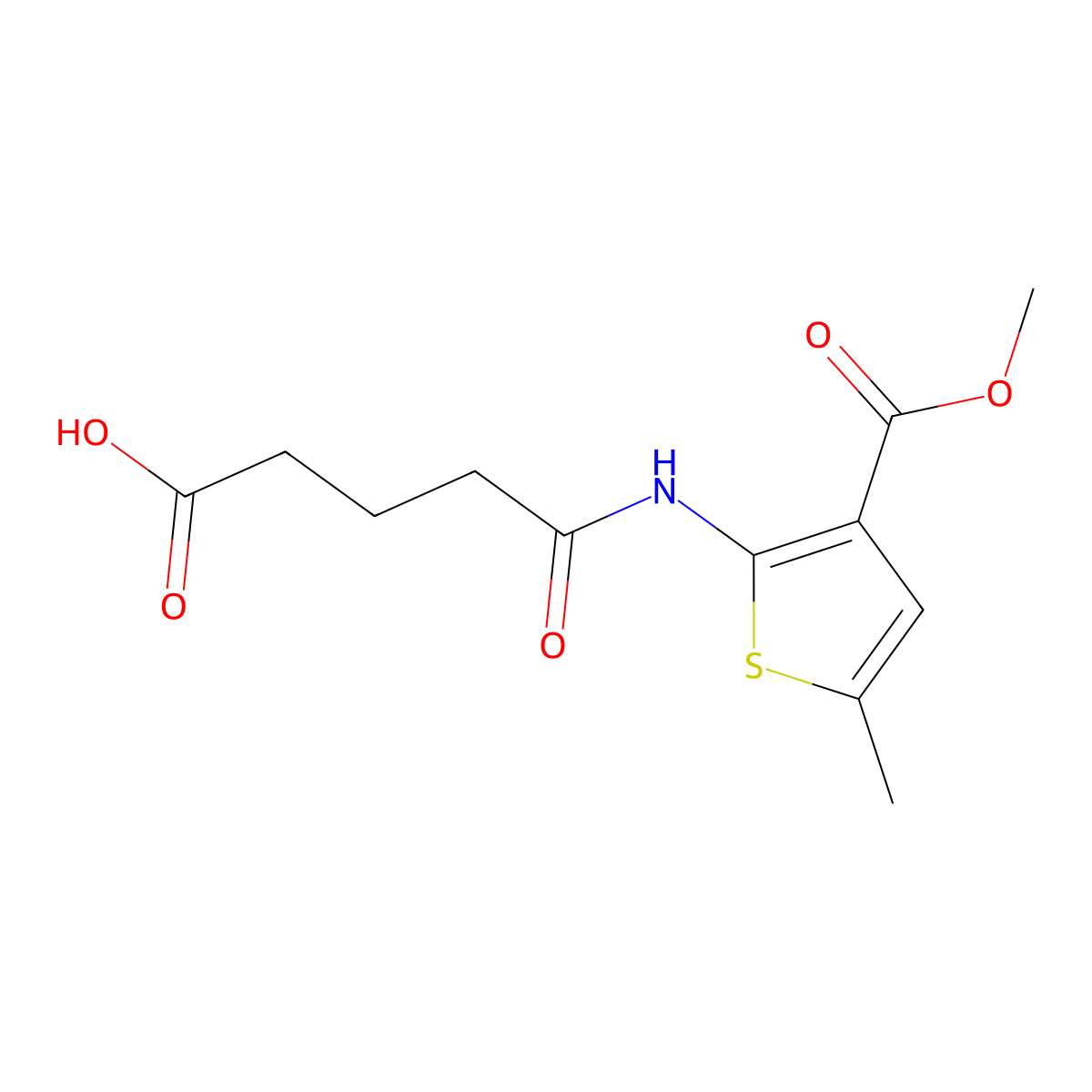 5-[(3-Methoxycarbonyl-5-methylthiophen-2-yl)amino]-5-oxopentanoic acid molecular structure, CAS 524926-34-9