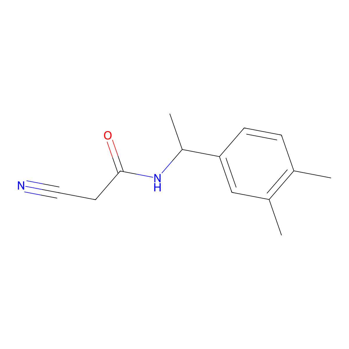 2-cyano-N-[1-(3,4-dimethylphenyl)ethyl]acetamide molecular structure, CAS 524928-16-3