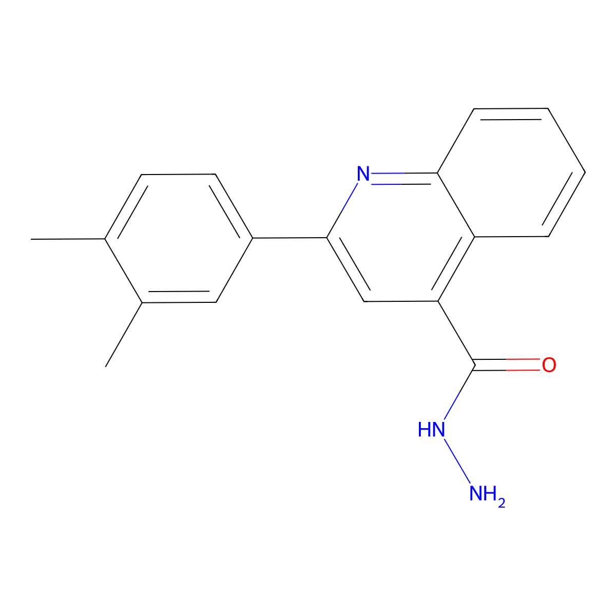 2-(3,4-Dimethylphenyl)quinoline-4-carbohydrazide molecular structure, CAS 524928-40-3