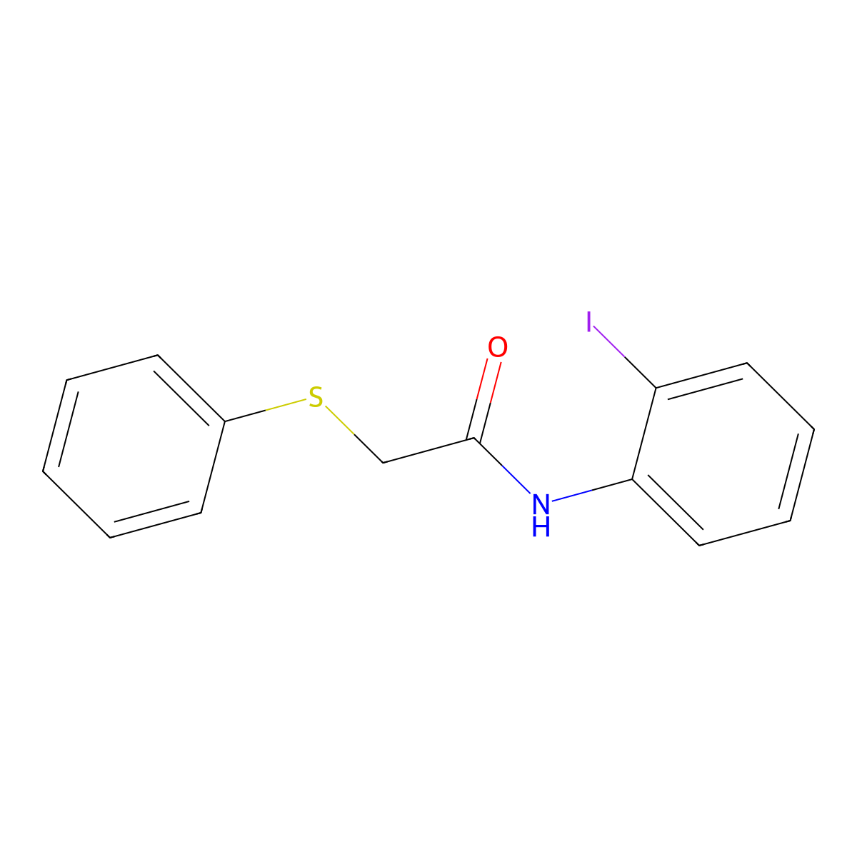 N-(2-iodophenyl)-2-(phenylsulfanyl)acetamide molecular structure, CAS 524929-19-9