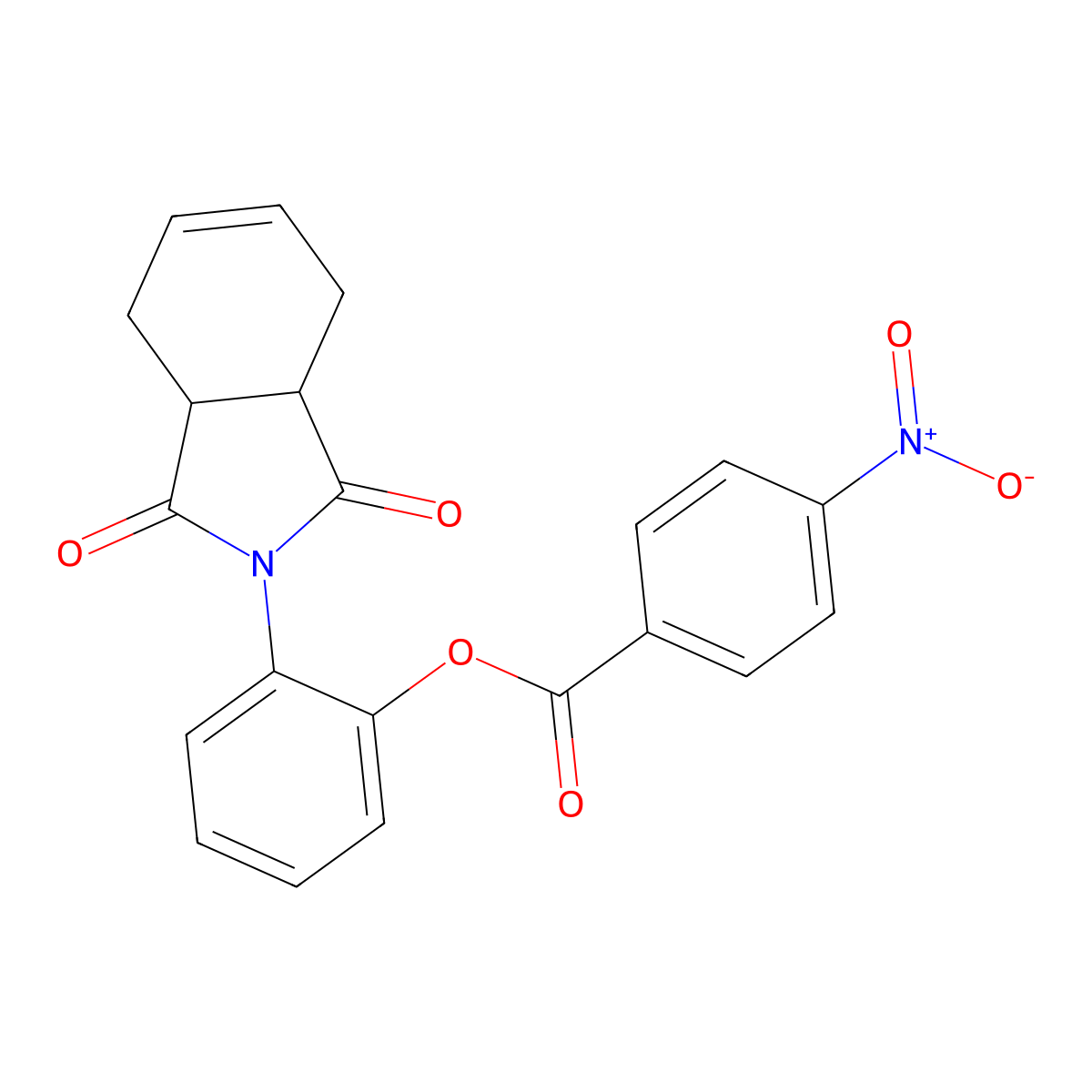 2-(1,3-dioxo-1,3,3a,4,7,7a-hexahydro-2H-isoindol-2-yl)phenyl 4-nitrobenzoate molecular structure, CAS 524929-56-4