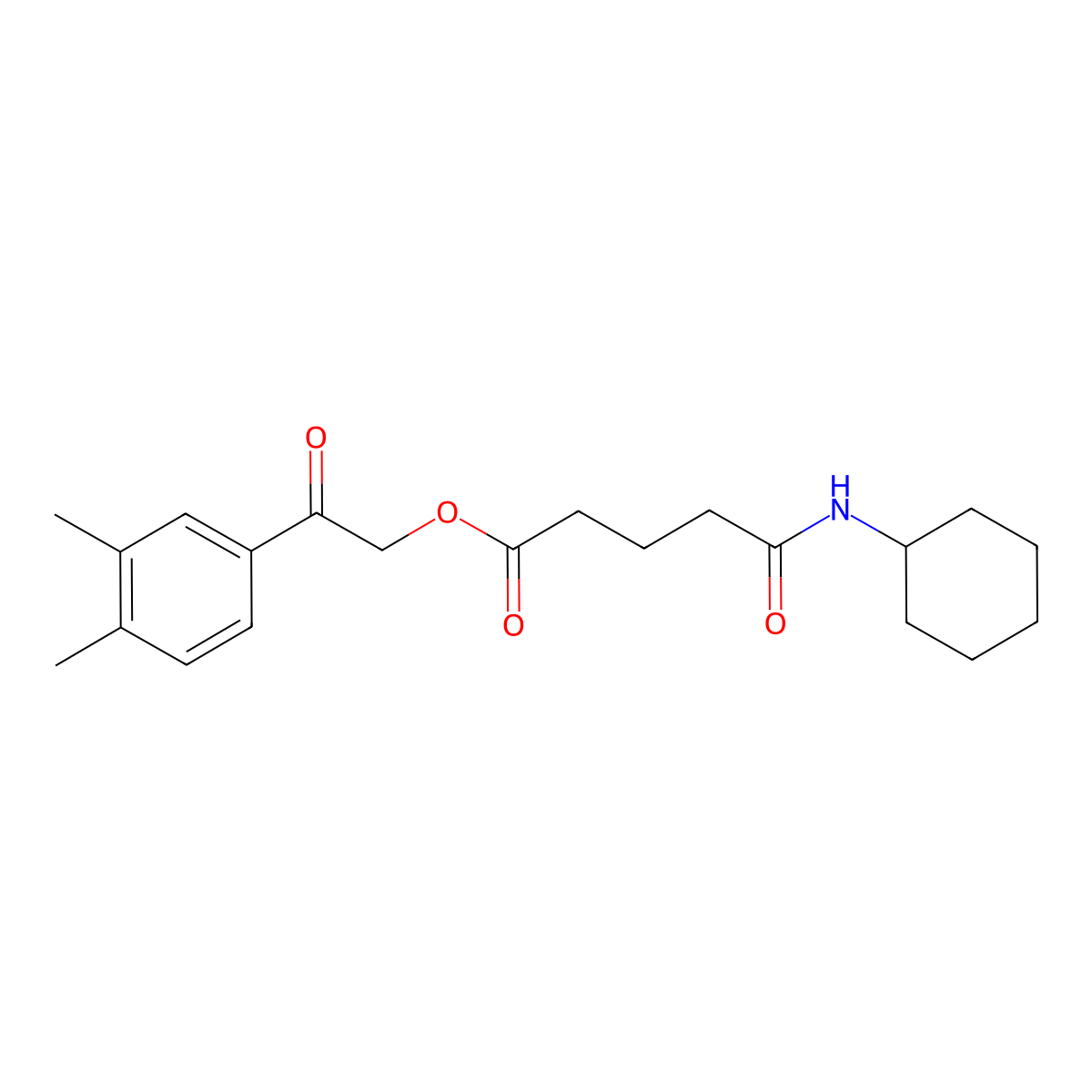 2-(3,4-Dimethylphenyl)-2-oxoethyl 5-(cyclohexylamino)-5-oxopentanoate molecular structure, CAS 524929-68-8