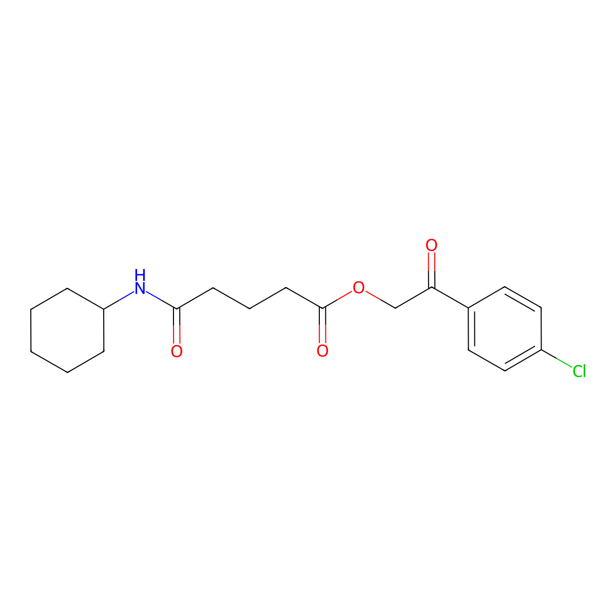 2-(4-Chlorophenyl)-2-oxoethyl 5-(cyclohexylamino)-5-oxopentanoate molecular structure, CAS 524929-74-6