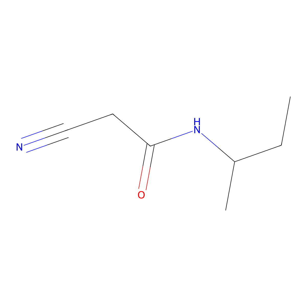 2-Cyano-N-(1-methylpropyl)acetamide molecular structure, CAS 52493-36-4